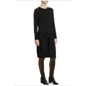 Vince Wool Cashmere Charcoal Knit Dress with Ties, Size Medium
